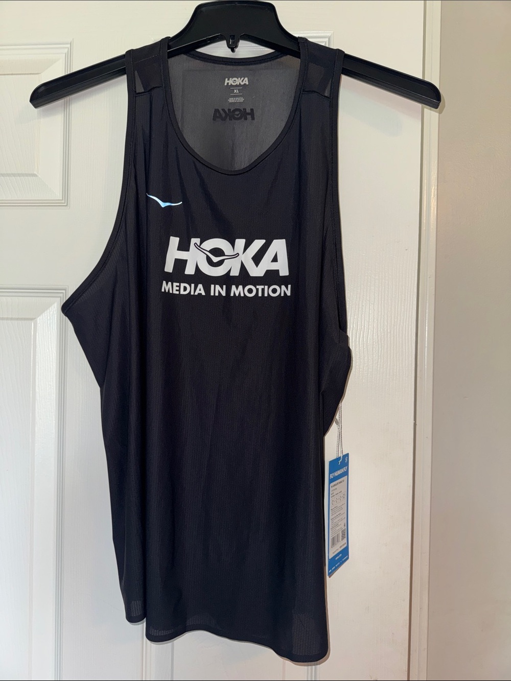 Hoka Black Athletic Performance Tank Top with White Logo